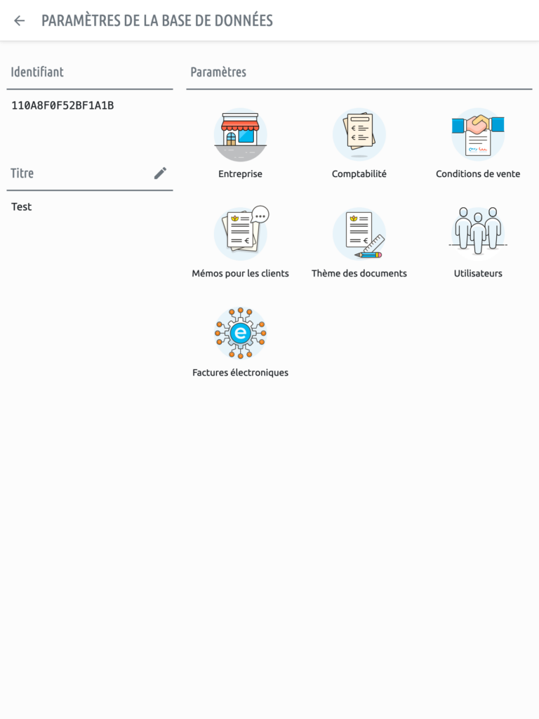 Paramètres de la base de données : Panneau de configuration général
