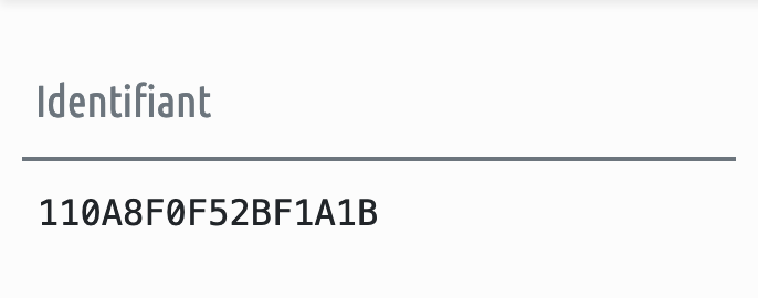 Paramètre : Identifiant de la base de données