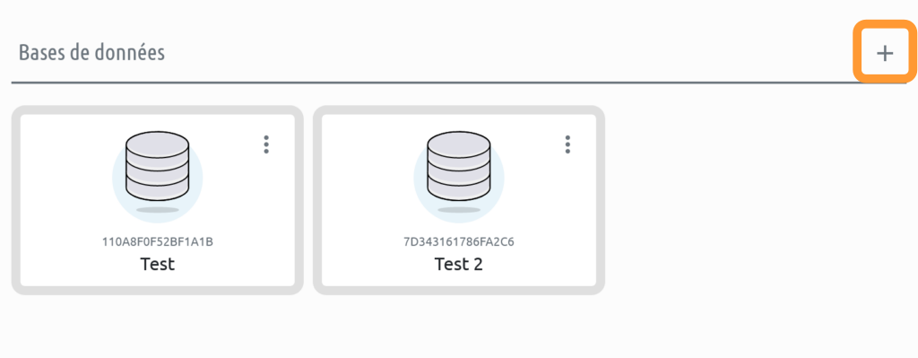 Widget Bases de données : Ajouter une base de données
